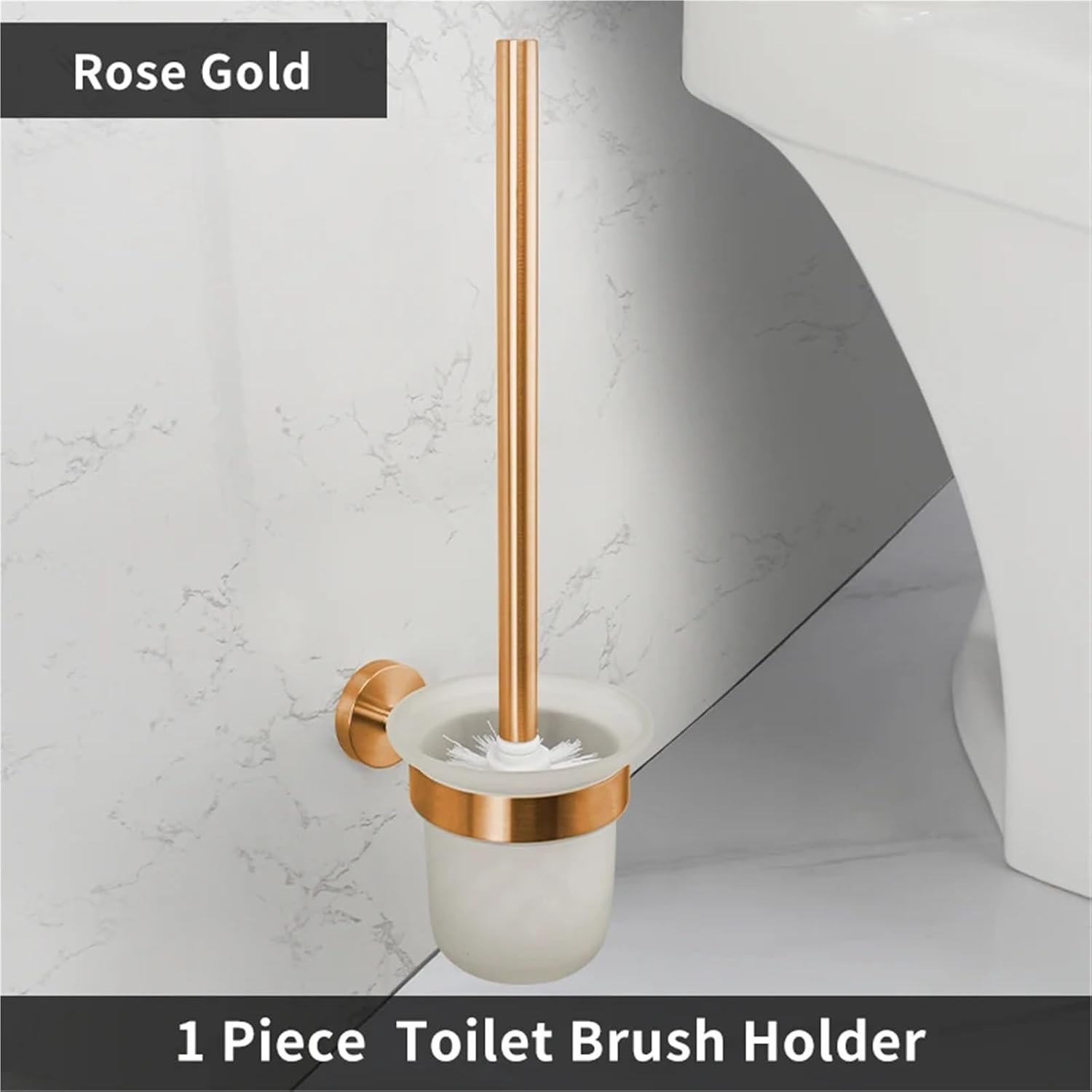 Brushed Rose Gold Bathroom Accessories Toilet Paper Holder Towel Rail Rack Bar Hooks Toothbrush Holder Stainless Steel(Toilet Brush Holder)