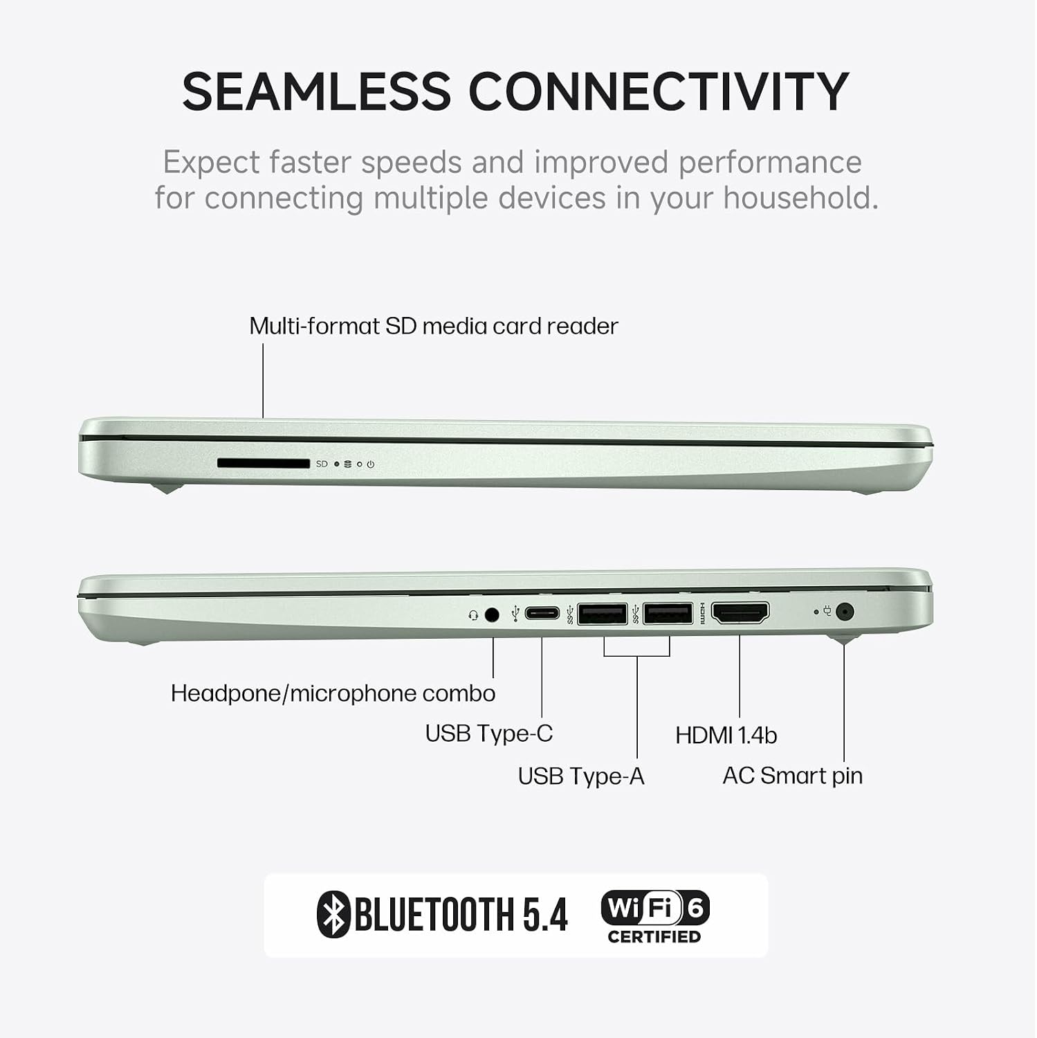 HP 2026 14' Laptop Computer with Copilot AI, Intel N150, 16 GB RAM, 512 GB Storage(128GB UFS+256GB MSD+128GB UFD), 1-Year Office 365, WiFi 6, Ultra Light, Portable, Windows 11 Pro, Willow Green