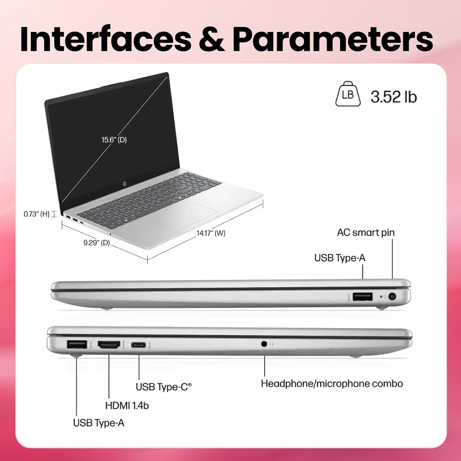 HP 15.6' FHD Touchscreen Business Laptop - Intel i7-1355U(10 Cores), Iris Xe Graphics, 32GB RAM, 2TB SSD, Lifetime Win 11 Pro, Wi-Fi 6, Bluetooth, Numeric Keyboard - w/Accessories (Natural Silver)