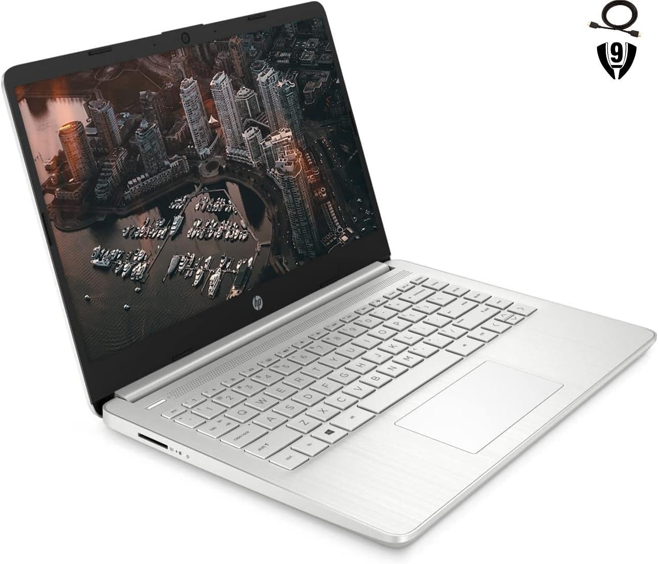 HP 14' HD Laptop, AMD Ryzen 5 5500U Hexa-Core Processor, 16GB RAM 512GB PCIe SSD, Bluetooth, Webcam, WiFi, SD Media Card Reader, Windows 11 Home, Natural Silver