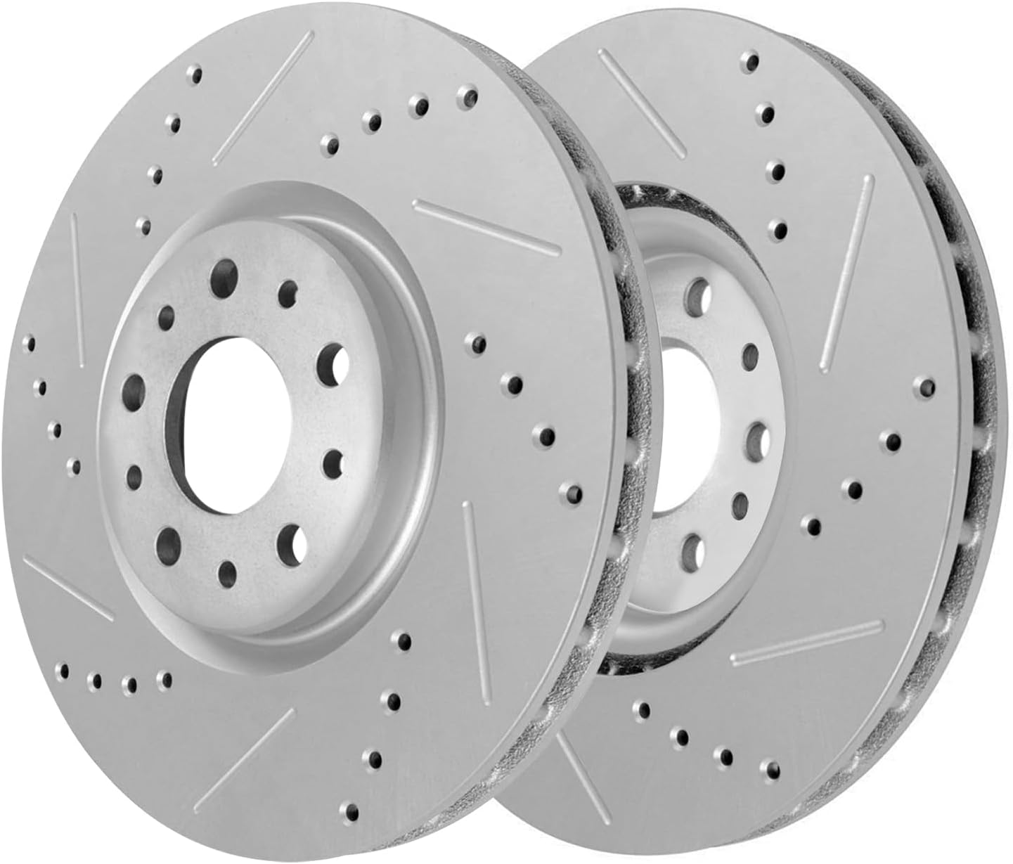 Detroit Axle - 6pc Front Brake Kit for 2015-2022 Ram Promaster City, 2016 2017 2018 2019 2020 2021 Drilled and Slotted Disc Brakes Rotors Ceramic Brake Pads Replacement : 12.01' inch Rotor