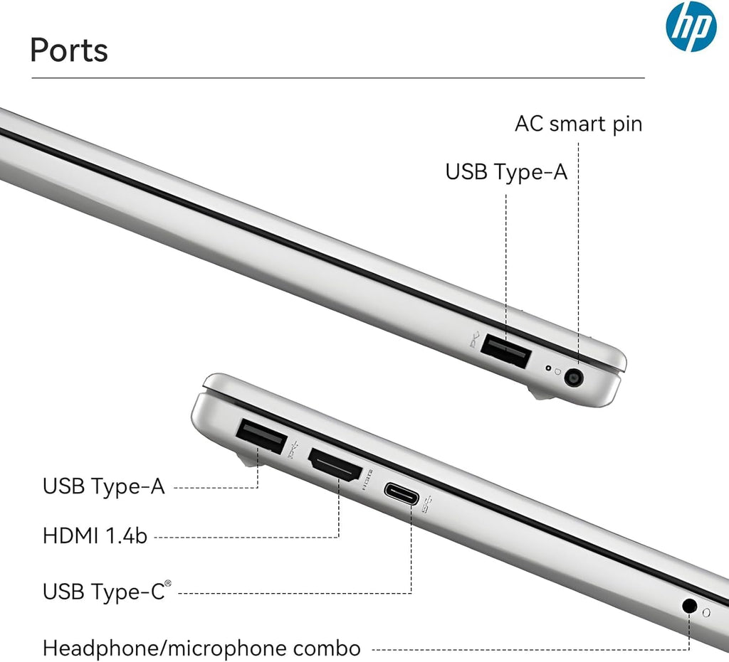 HP 15.6' FHD Laptop, Intel Core i7-1255U Processor, 8GB RAM 512GB PCIe SSD, 256gb 9H Docking Station, Bluetooth, Wi-Fi 6, HDMI, Webcam, Windows 11 Pro, Natural Silver