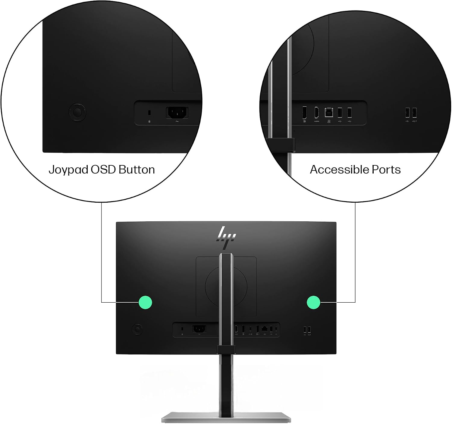 HP EliteDisplay E32k G5 32 inch 4K Ultra HD LCD IPS Monitor 2-Pack Bundle with Full Dock, Built-in Speakers