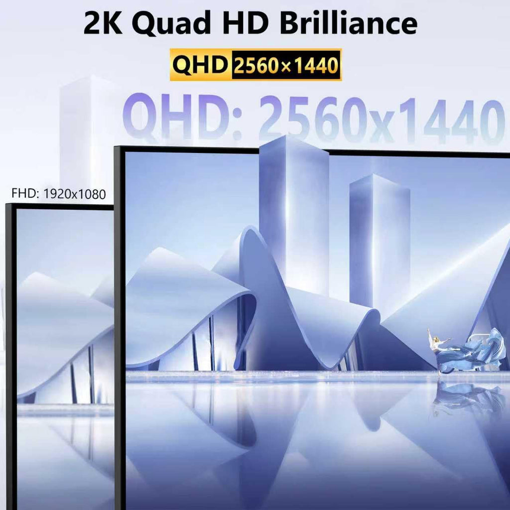 Touchscreen Monitor 24 Inch with Webcam Full HD 2560x1440P @100Hz 10-Point Multi Touch Screen PC Monitor, HDMI VGA USB Port, Built-in Speakers