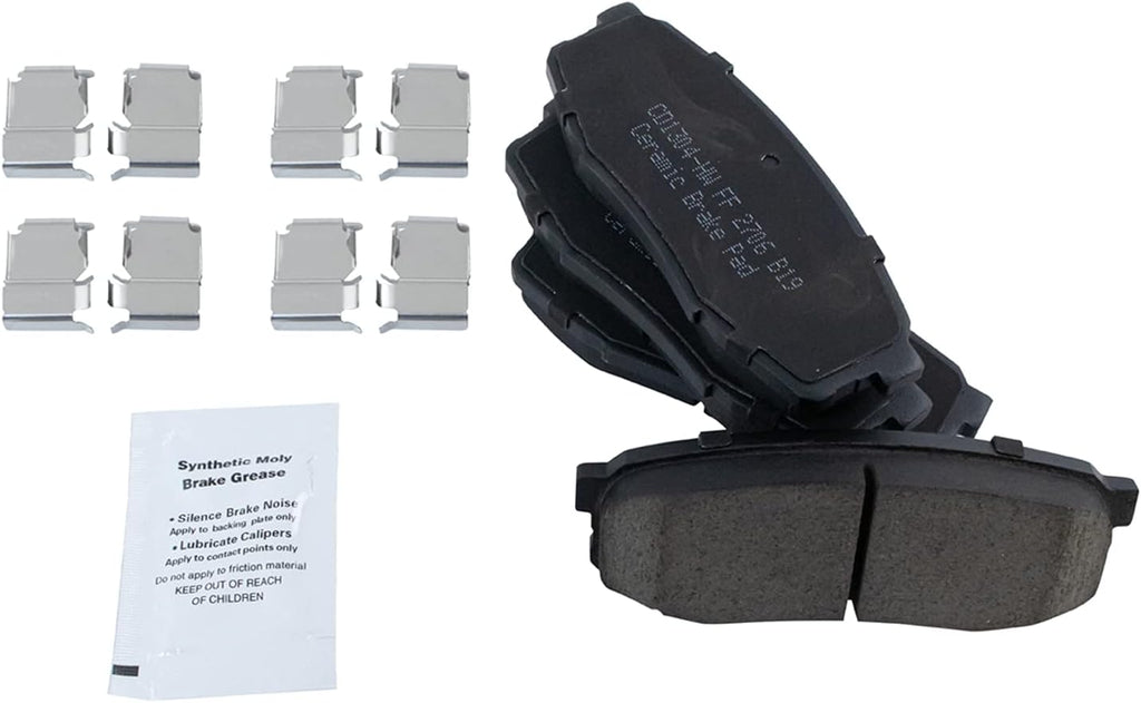 TRQ Rear Brake Pad and Rotor Set Ceramic Rotors Calipers Compatible with 2008-2015 Toyota Sequoia 2007-2015 Tundra