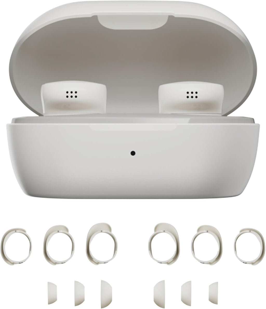 Bose QuietComfort Bluetooth Earbuds, True Wireless Earbuds with Active Noise Cancellation and Mic, Deep Bass, IPX4 Rating, Up to 8.5 Hours of Playtime, White (Renewed)