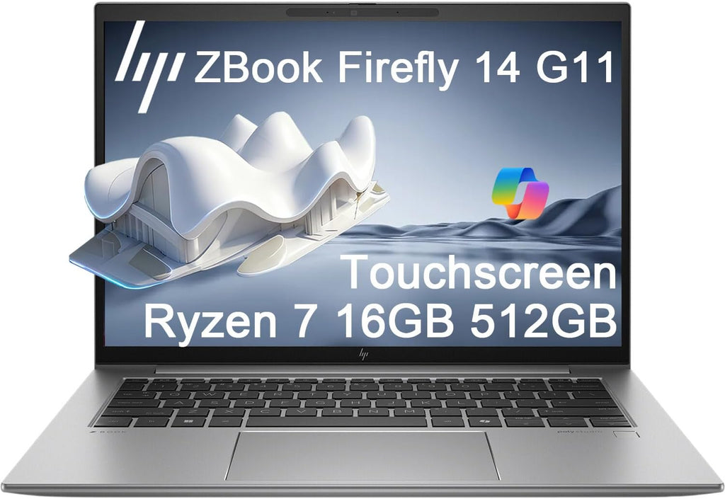 HP ZBook Firefly 14 G11 Mobile Workstation Laptop (14' FHD+ Touchscreen, 16GB DDR5, 512GB SSD, AMD Ryzen 7 8840HS (> Intel i7-1355U)) for Engineer, Designer, 2 x Thunderbolt 4, IR Webcam, Win 11 Pro