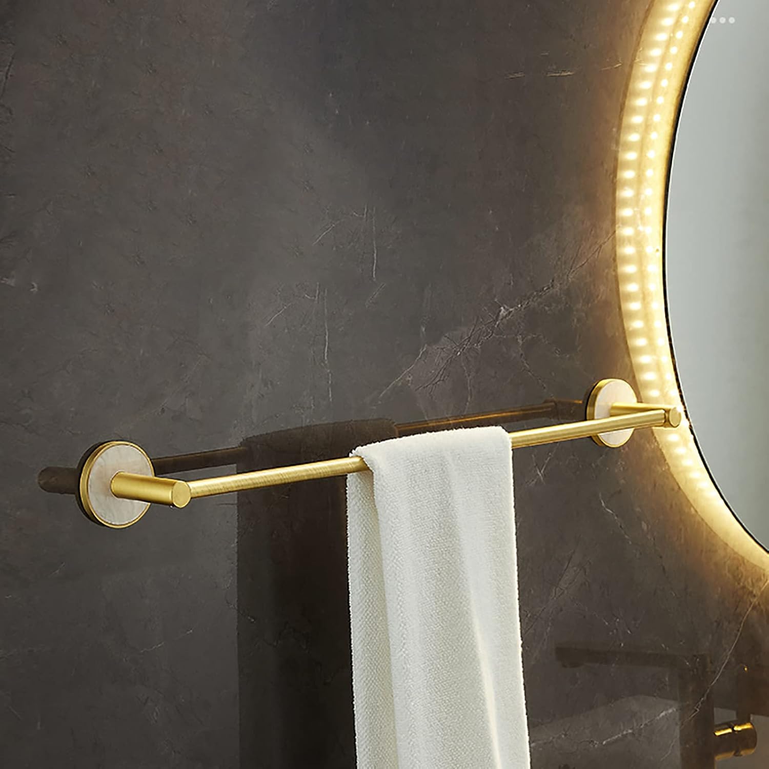 Towel Bar Brushed Gold Towel Rail Space Aluminum Bathroom Towel Rack Wall Mounted Towel Holder Double Rod Storage Rack for Bathroom, Kitchen, Toilet,50 cm