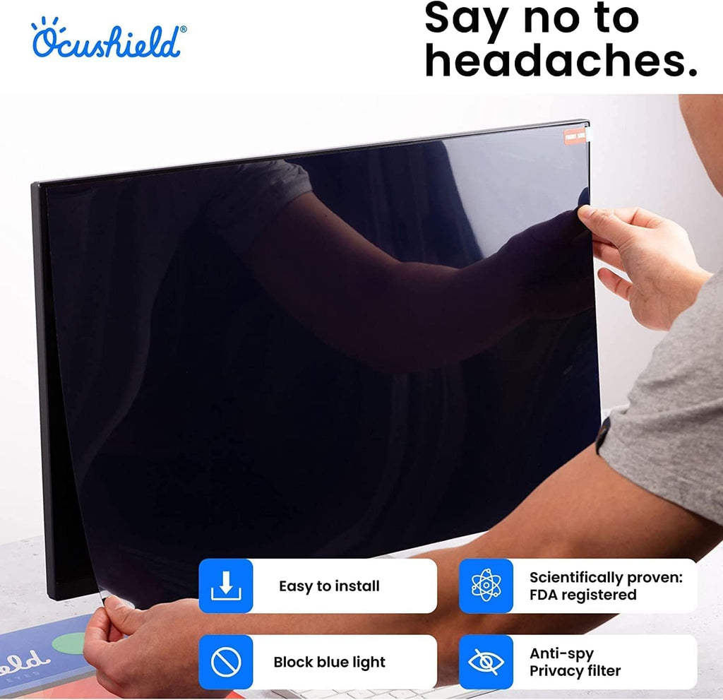 Ocushield 23' Premium Blue Light Screen Protector with Privacy Filter for Laptops and Computer Monitors - Anti-Glare - Easy Install - Anti-Fatigue (510 x 287 mm)