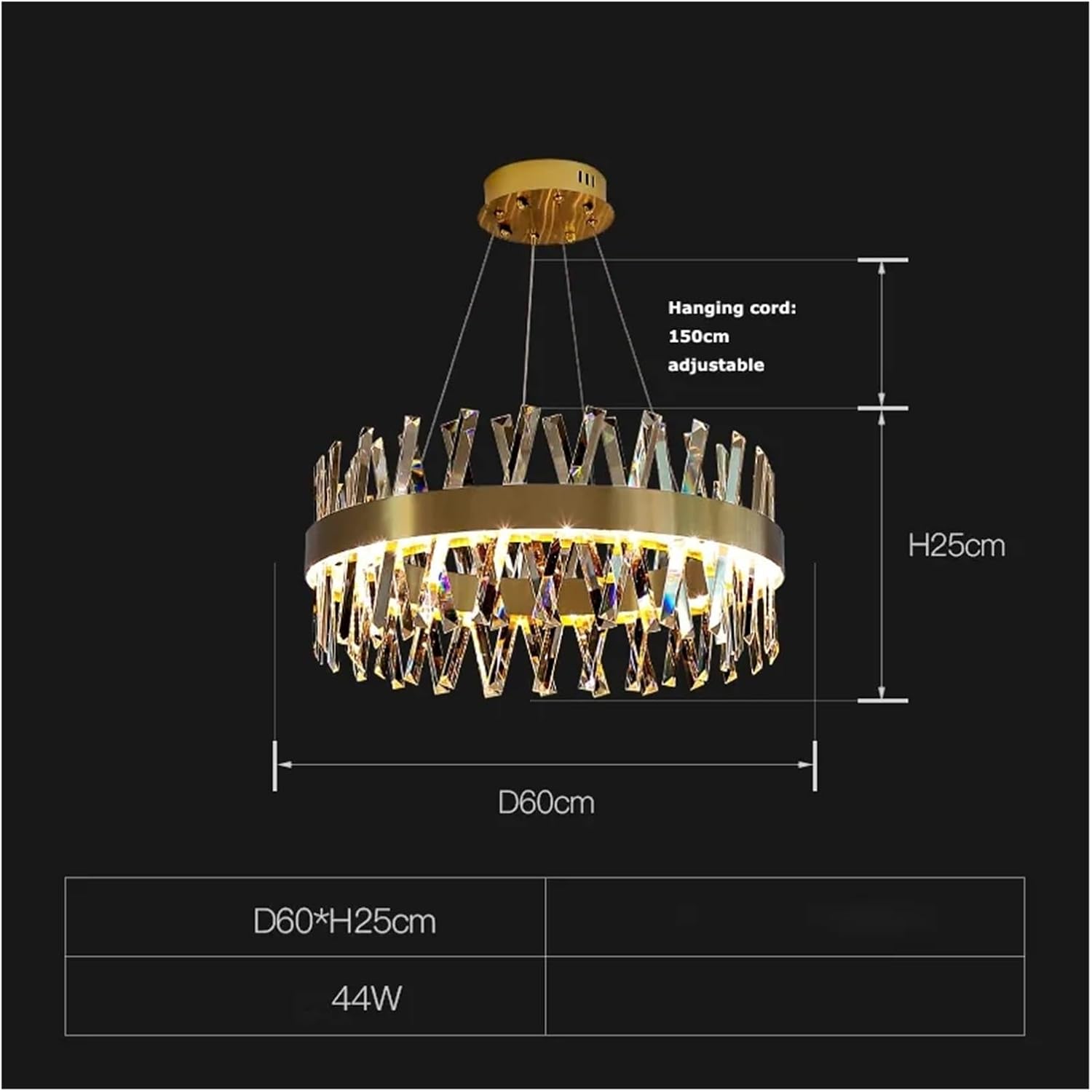 Crystal Chandelier Round Oval Gold Silver Hanging Lamps Suspension Luminaire for Living Room,Dining Light Fixtures