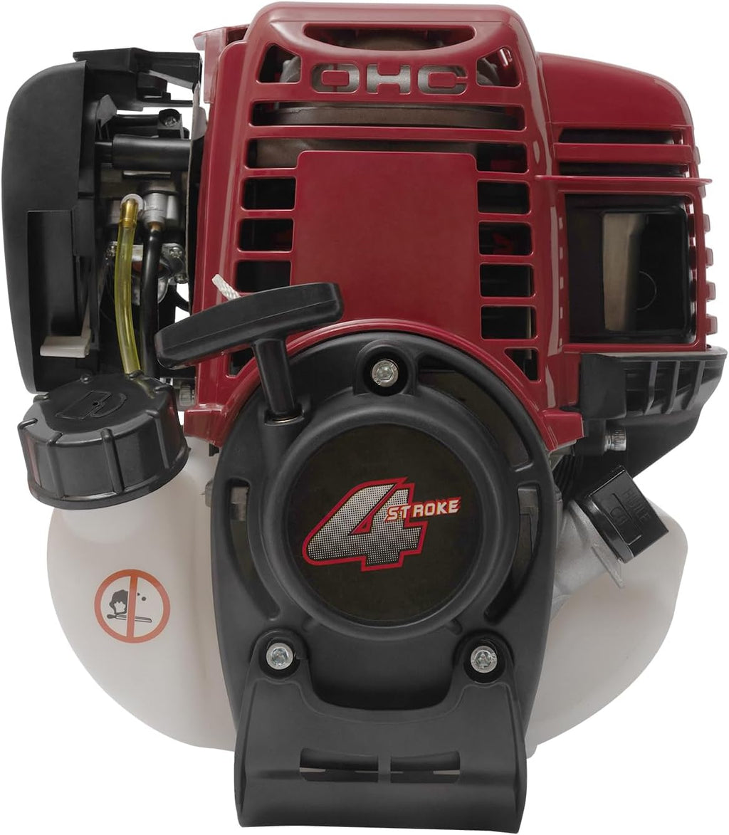4-Stroke Weed Wacker, 35.88CC 0.75KW 8500R/Min 650ML Gas Powered Brush Cutter Garden Mower Grass Harvesting Trimmer Weeding Machine for Home Lawn Mowing, Orchard Mowing (Red)