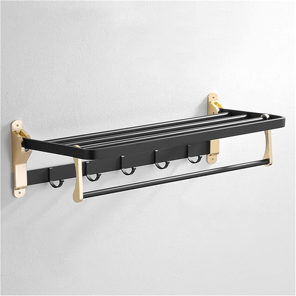 TOMYEUS Shower Caddy Bathroom Shelf Towel Racks for Bathroom,Bathroom Towel Shelf,Wall Mounted Multifunctional Double Towel Bars，22.8 Inch Wall Mount Holder Shower Organizer