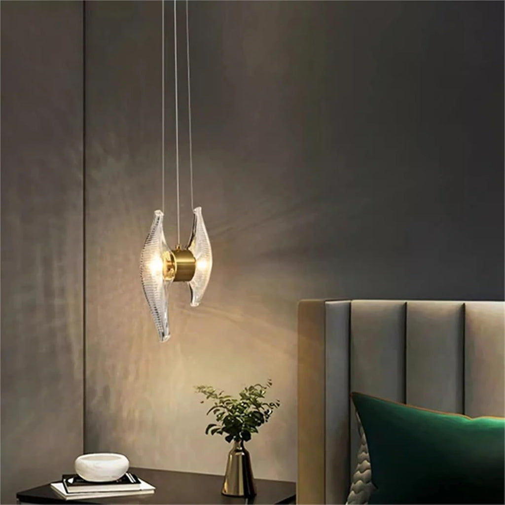 Glass LED Chandelier Gold Silver Metal Cord Adjustable Lighting Fixrures for Dining Room Bedroom Kitchen Foyer,Dining Light Fixtures