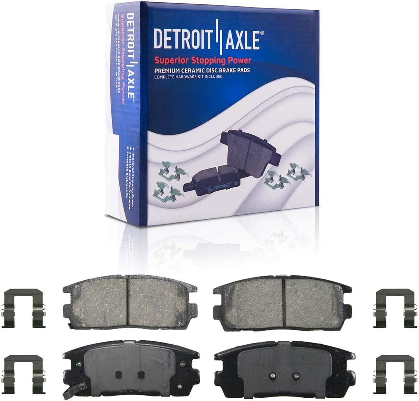 Detroit Axle - Brake Kit Wheel Bearing Hubs for 2010-2017 Chevy Equinox GMC Terrian Brake Rotors Ceramic Brakes Pads Wheel Bearing Hubs 2011 2012 2013 2014 2015 2016 Front and Rear Replacement