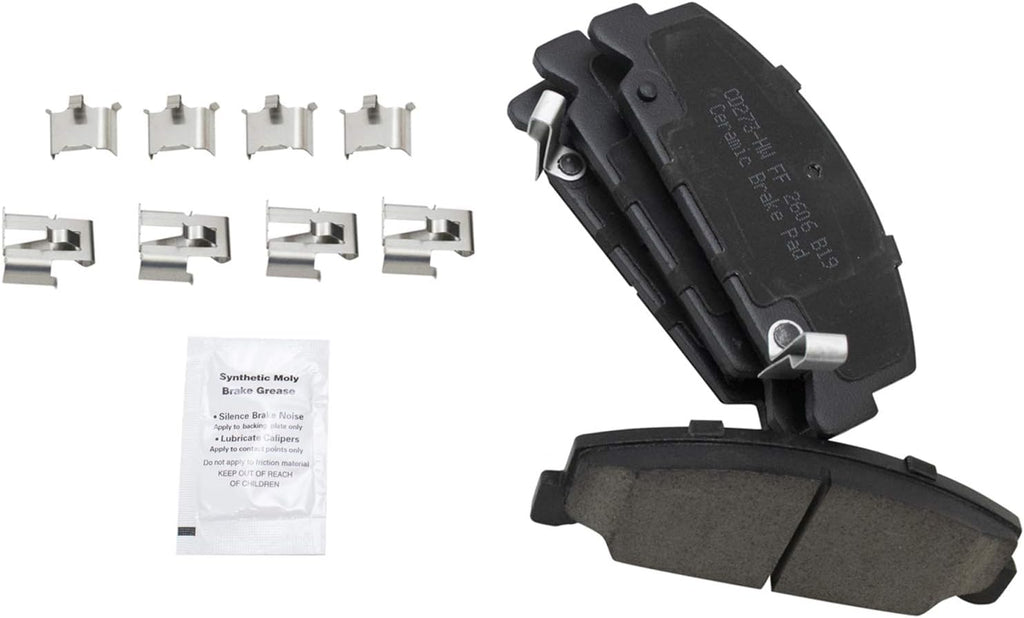 TRQ Front Brake Pad and Rotor Set Ceramic Vented Rotors Calipers Hoses Compatible with 1996-2000 Honda Civic