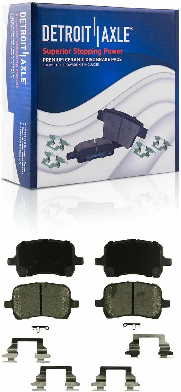 Detroit Axle - Brake Kit for Chevy Malibu Pontiac G6 Saturn Aura, Disc Brake Rotors Brake Pads Wheel Bearing Hubs Wheel Lug Nuts Replacement [11.65'' inch Front & 10.63'' inch Rear Rotor]