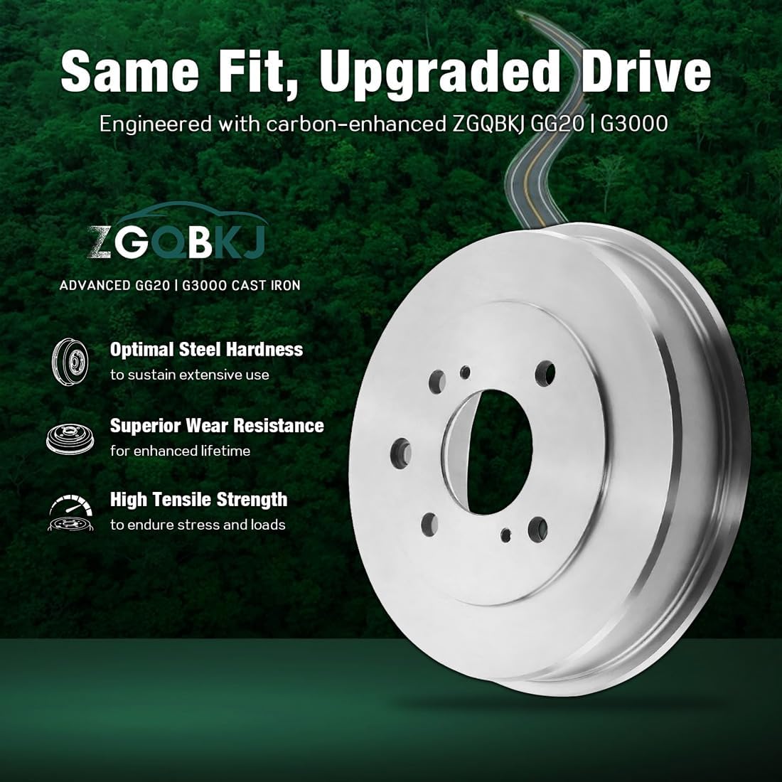 2 PC Rear Brake Drum 9.62inch (244.35mm) Replacement Brake Kit 4 Lug fits Ford Fiesta 1.6L 2011 2012 2013 2014 2015 2016 2017 2018 2019, fits Ford Fiesta 1.0L 2014 2015 2016 2017