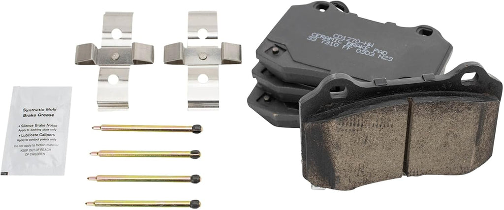 TRQ Rear Brake Pad and Rotor Set Ceramic Rotors Calipers Brake Code J56 JL9 Compatible with 2005-2011 Cadillac STS