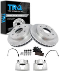 TRQ Front Brake Pad and Rotor Set Ceramic Rotors Calipers Hoses Compatible with 1994-1998 Chevrolet K1500 1988-1996 K2500 1998-2000 Tahoe 1994-1996 GMC K1500 K2500 1995-1997 Yukon