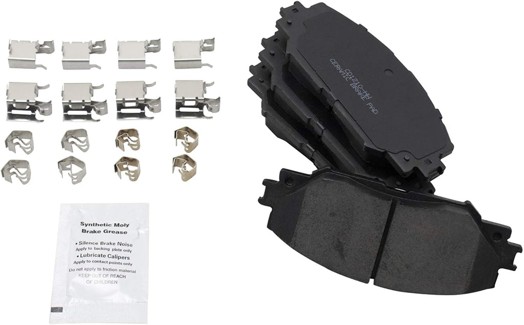 TRQ Performance Front Brake Pad and Rotor Set Ceramic Vented Coated Rotors Calipers Compatible with 2006-2012 2006-2018 Toyota RAV4