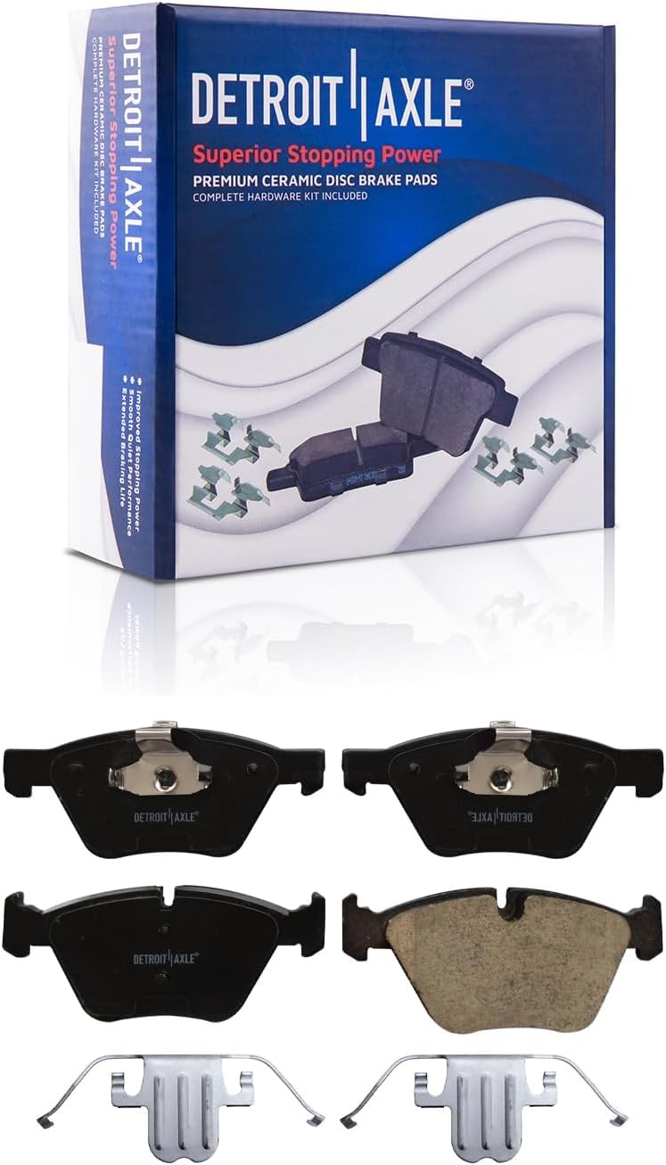 Detroit Axle - Front Brake Kit for 2008-13 BMW 128i 2006 325i 325xi 2007 328i 328xi Disc Brake Rotors Ceramic Brakes Pads 2009 2010 2011 2012 2013 Replacement