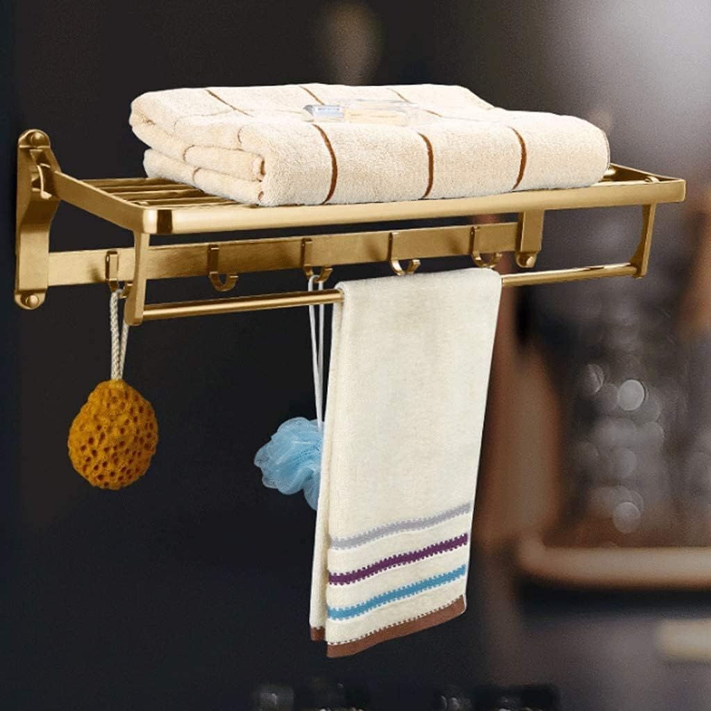Towel Rack Towel Rails Antique Brass Bath Towel Rack Wall Mounted Towel Rail Bathroom Towel Holder Double Towel Shelf Bathroom Accessories Bathroom Towel Shelf,Gold