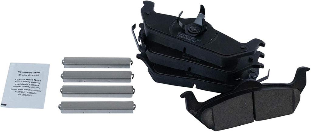 TRQ Rear Brake Pad and Rotor Set Ceramic Rotors Calipers Compatible with 2004-2011 Ford F-150