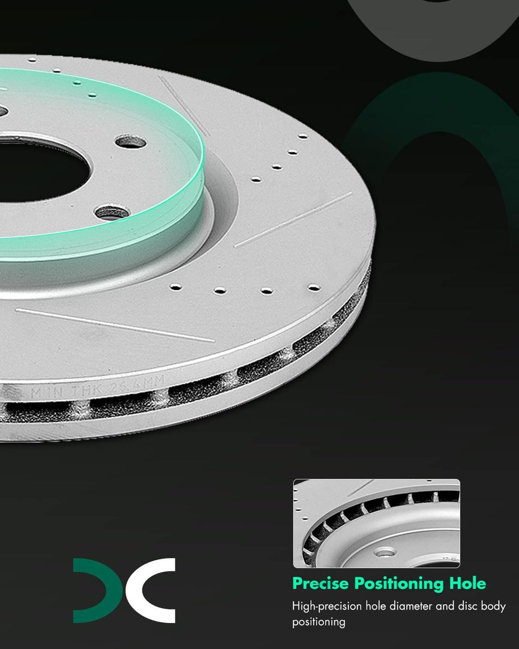 SCITOO Brake Kits For Chrysler Pacifica 2017,For Town & Country 2012-2016,For Grand Caravan/For Journey 2012-2017 Front Drilled Slotted Brake Rotors and Semi Metallic Brakes Pads:53068;D1589