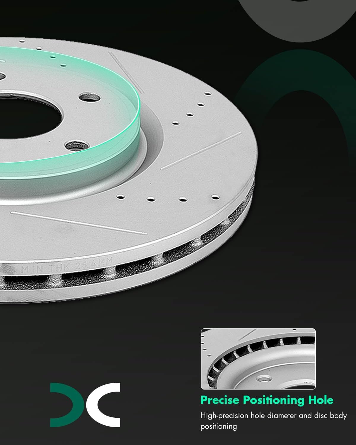 SCITOO Brake Kits For Chrysler Pacifica 2017,For Town & Country 2012-2016,For Grand Caravan/For Journey 2012-2017 Front Drilled Slotted Brake Rotors and Semi Metallic Brakes Pads:53068;D1589