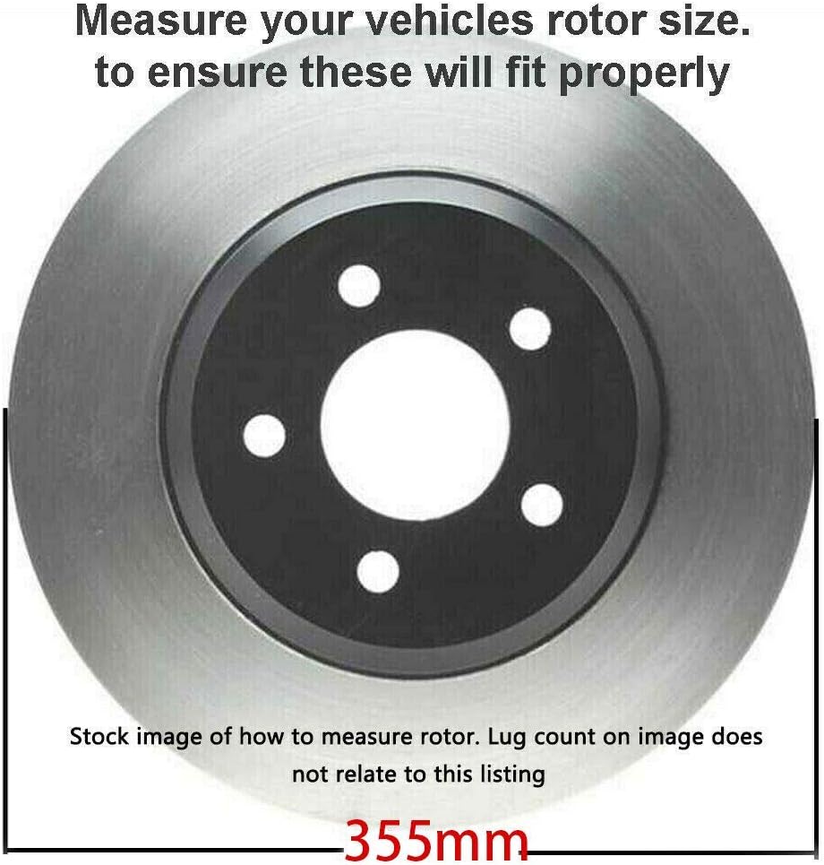 Detroit Axle - Front Brake Kit for 2010 Chevrolet Camaro [SS] 2009 Pontiac G8 [GXP] Drilled & Slotted Disc Brake Rotors Ceramic Brakes Pads Replacement [13.97' inch Rotors]