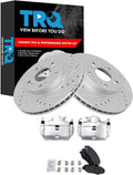 TRQ Performance Front Brake Pad and Rotor Set Ceramic Vented Rotors Calipers Compatible with 2002-2004 Honda CR-V