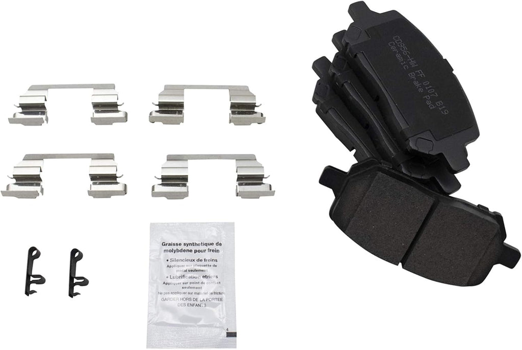 TRQ Front Brake Pad and Rotor Set Ceramic Rotors Calipers Hoses Compatible with 2007-2010 Chevrolet Cobalt 2007-2009 Pontiac G5 2003-2007 Saturn Ion