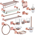 Square Paper Holder Robe Hook Towel Bar Ring Glass Rack Soap Holder Toilet Holder Tumbler Rose Gold Bathroom Accessories(Paper Holder)