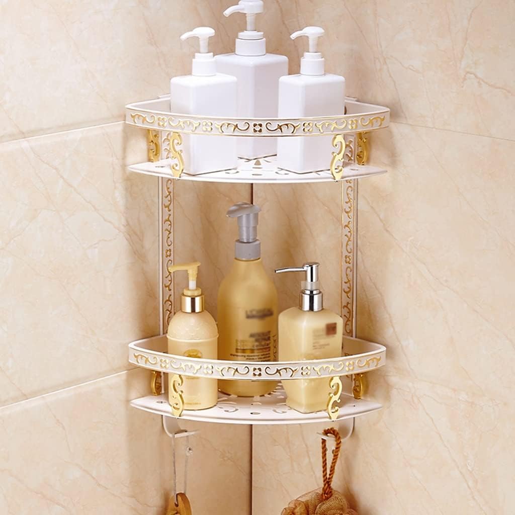 Towel Rack Platinum European Towel Rack Bar Rail, Space Aluminum Gold Towel Shelf, Tissue Paper Holder, Bathroom Accessories Set Bathroom Hardware/Double Corner Basket The New
