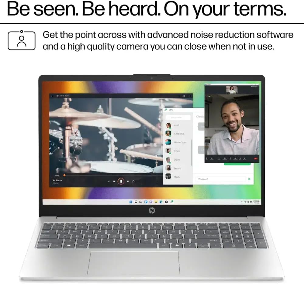 HP 15.6 Laptop Touchscreen Business, Free Office 365 for The Web, Intel 10-Core i7-1355U, 16GB DDR4, 512GB SSD, 15.6' FHD Display, Iris Xe Graphics, Fast Charge, Windows 11 Pro, Accessories