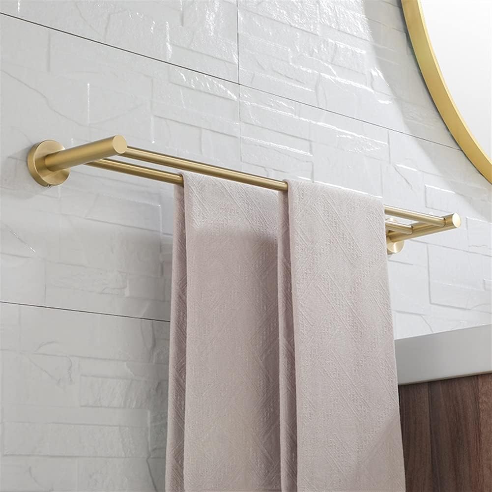 Towel Rails Towel Rail for Bathroom, Modern Brushed Gold Towel Racks, Fashion Gold Color Wall Mounted Double Bar Bathroom Accessories/1Pcs Towel Racks (Color : 4pcs)