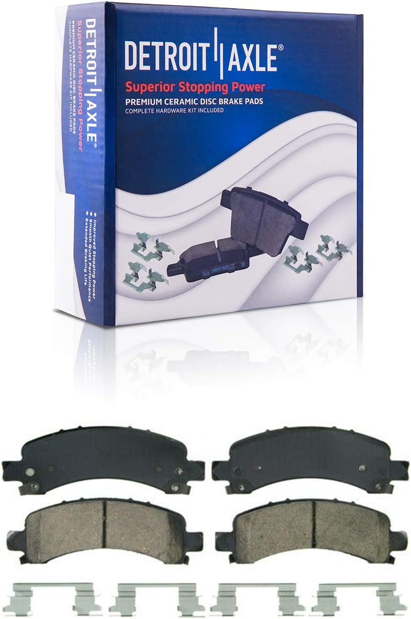 Detroit Axle - Rear Brake Kit for 2006-2016 Chevy GMC Express Savana 2500, 2003-2020 Express Savana 3500, Disc Brake Rotors Brake Calipers w/Brackets Ceramic Brakes Pads Replacement
