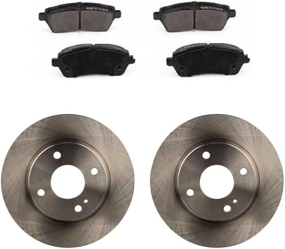 Front Brake Pads and Rotors Kit - Brake Kit Replacement for Ford Fiesta 2011 2012 2013 2014 2015 2016 2017 2018 2019 1.6L l4, for Ford Fiesta 2014 2015 2016 2017 1.0L l3