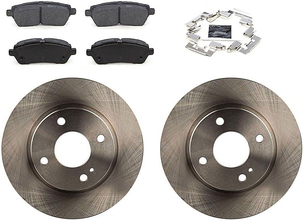Front Rotors and Brake Pads Kit - Brake Kit Replacement for Ford Fiesta 2014 2015 2016 2017 1.0L l3, for Ford Fiesta 2011 2012 2013 2014 2015 2016 2017 2018 2019 1.6L l4
