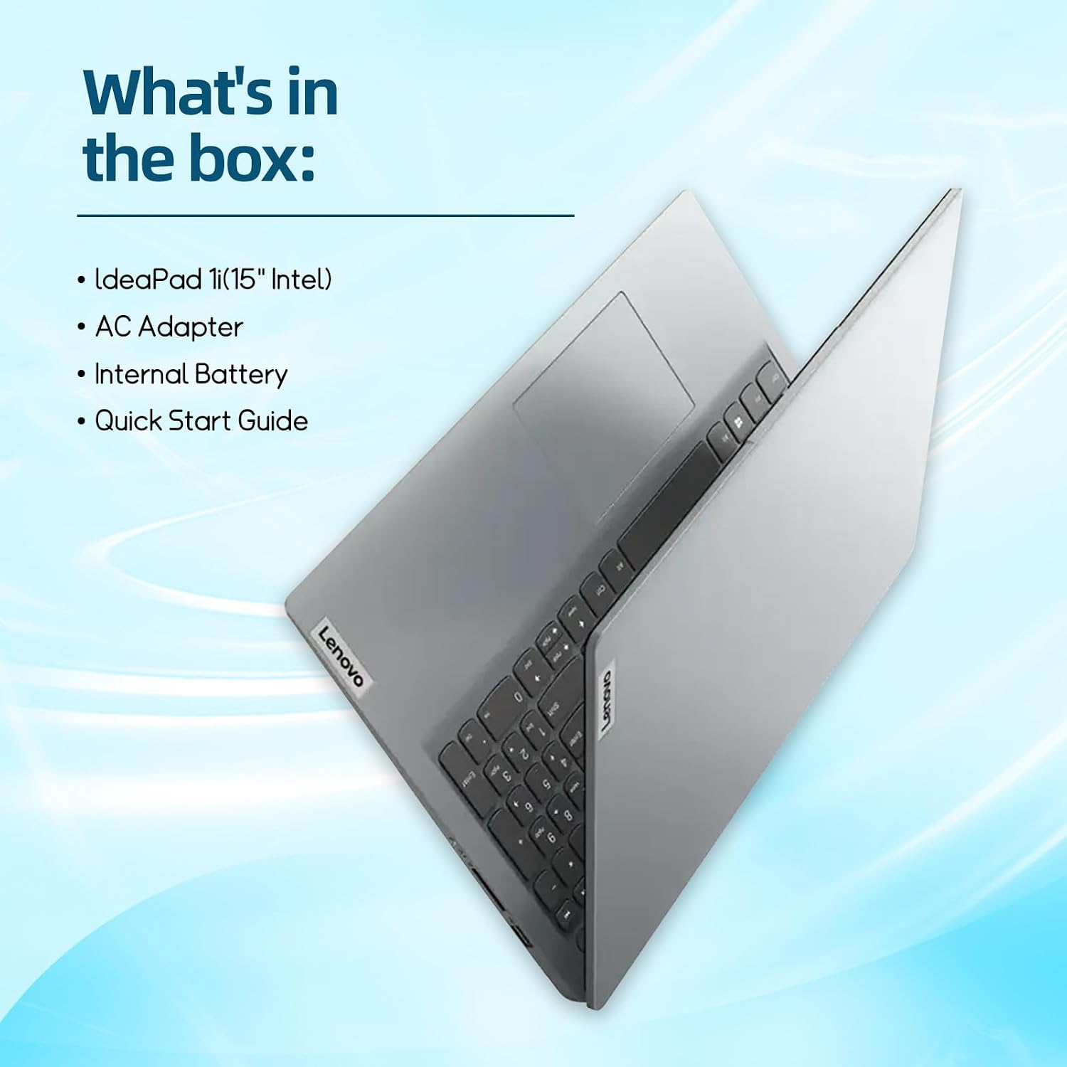 Lenovo IdeaPad Laptop, 15.6' HD LED Display, Intel Celeron Dual Core Processor, 8GB RAM, 128GB Storage, 1 Year Office 365, Wi-Fi 6, Win 11Pro, Privacy Camera, Cloud Grey