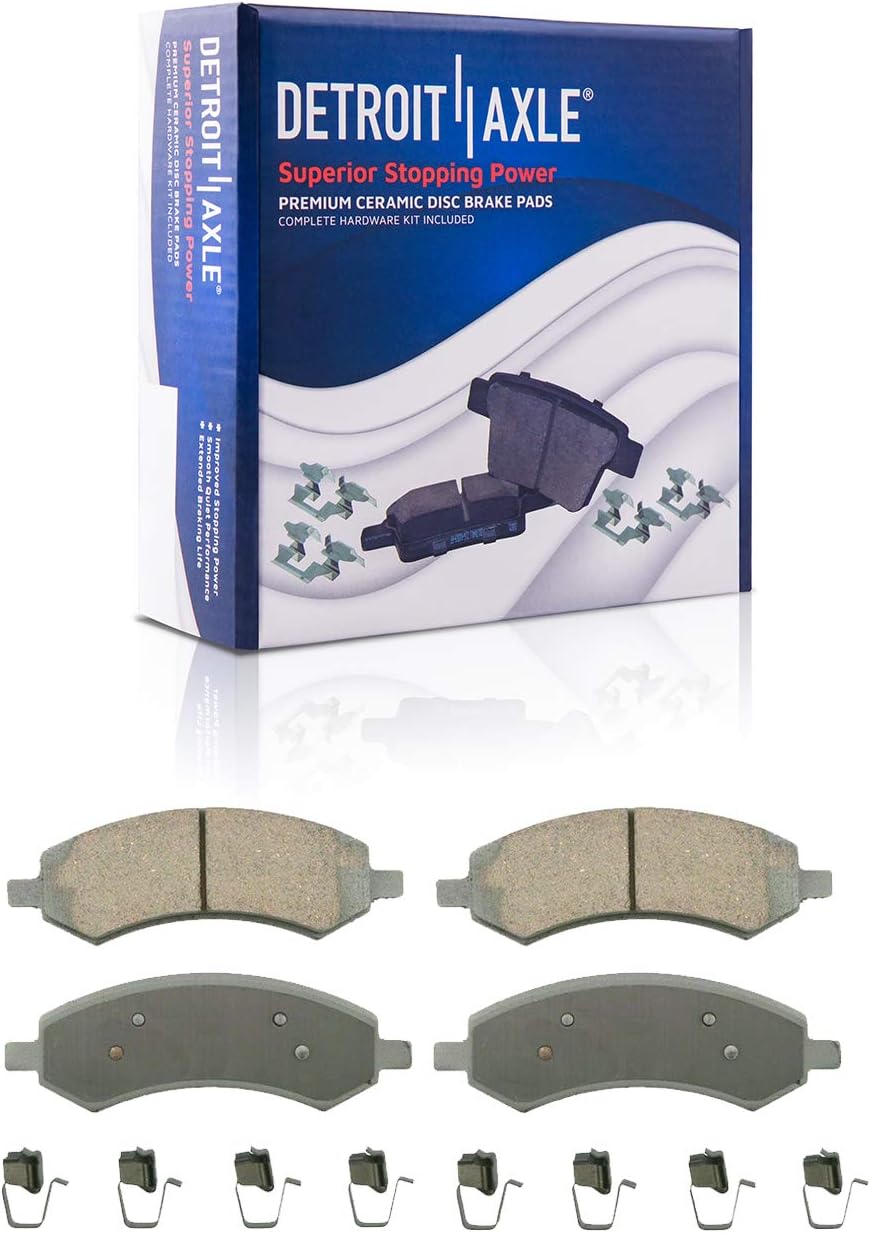 Detroit Axle - Front Brake Kit for 09-10 Dodge Ram 1500, 11-18 Ram 1500, 19-23 Ram 1500 Classic, Disc Brakes Rotors Brake Caliper Ceramic Brakes Pads Replacement : 13.23 inch Front Rotor
