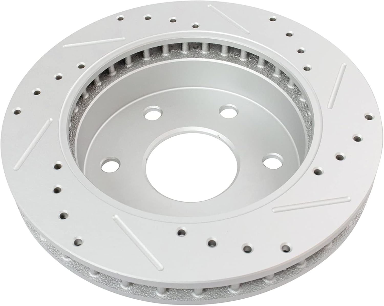 TRQ Performance Front Brake Pad & Rotor Set Ceramic Drilled Slotted Coated Rotors Calipers Compatible with 88-98 Chevrolet GMC K2500 94-99 K1500 95-99 K1500 Suburban 95-00 Tahoe 94-99 Yukon
