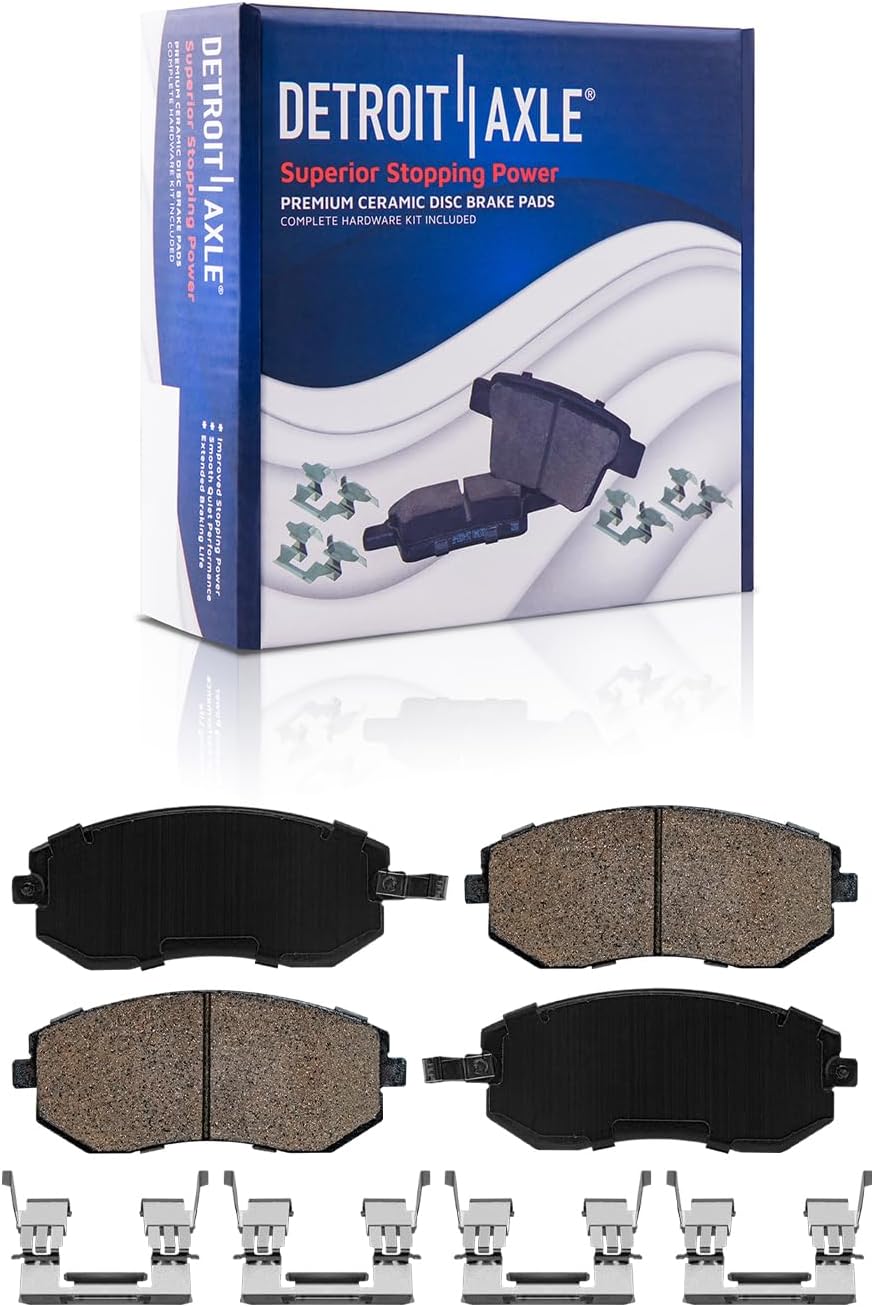 Detroit Axle - Brake Kit for 2011-14 Subaru Impreza 13-14 Legacy 10-13 Forester 13-16 BRZ Replacement 11.54' Front & 11.26' Rear Drilled Slotted Disc Rotors Ceramic Brakes Pads