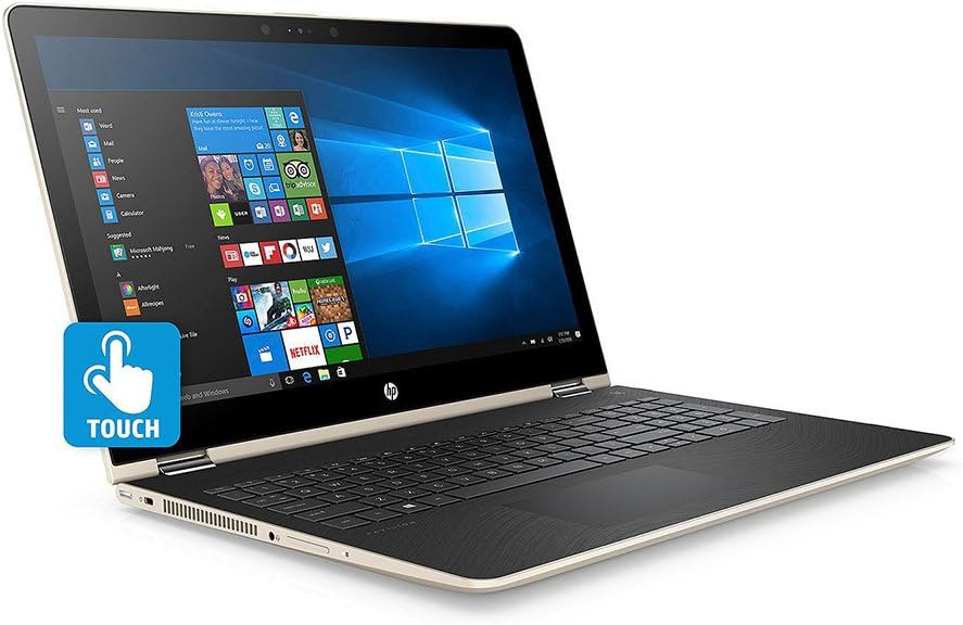 HP X360 Business Flagship 2-in-1 Laptop PC 15.6' FHD Touchscreen Intel i7-8550U Quad-Core Processor 8GB DDR4 RAM 1TB HDD Radeon DSC 530 Graphics Backlit-Keyboard B&O Audio Windows 10-Gold (Renewed)