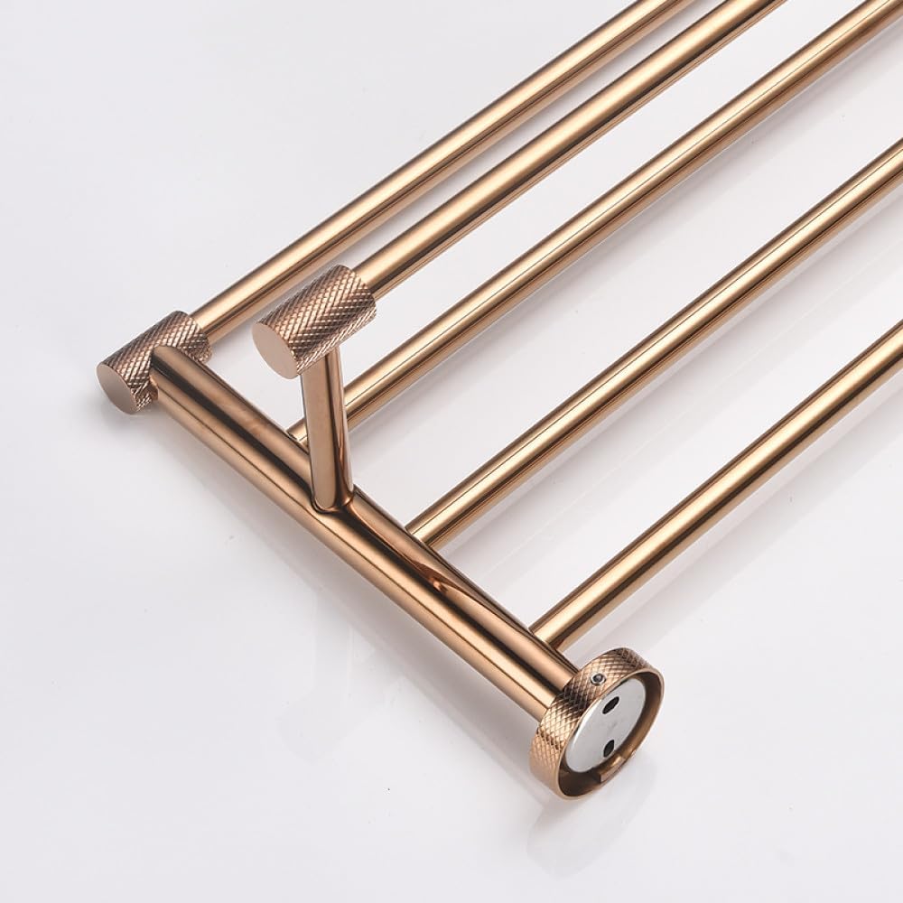 Rose Gold Stainless Steel Wall Hook Toilet Paper Holder Towel Bar Bathroom Accessories,4 PCS Robe Hook