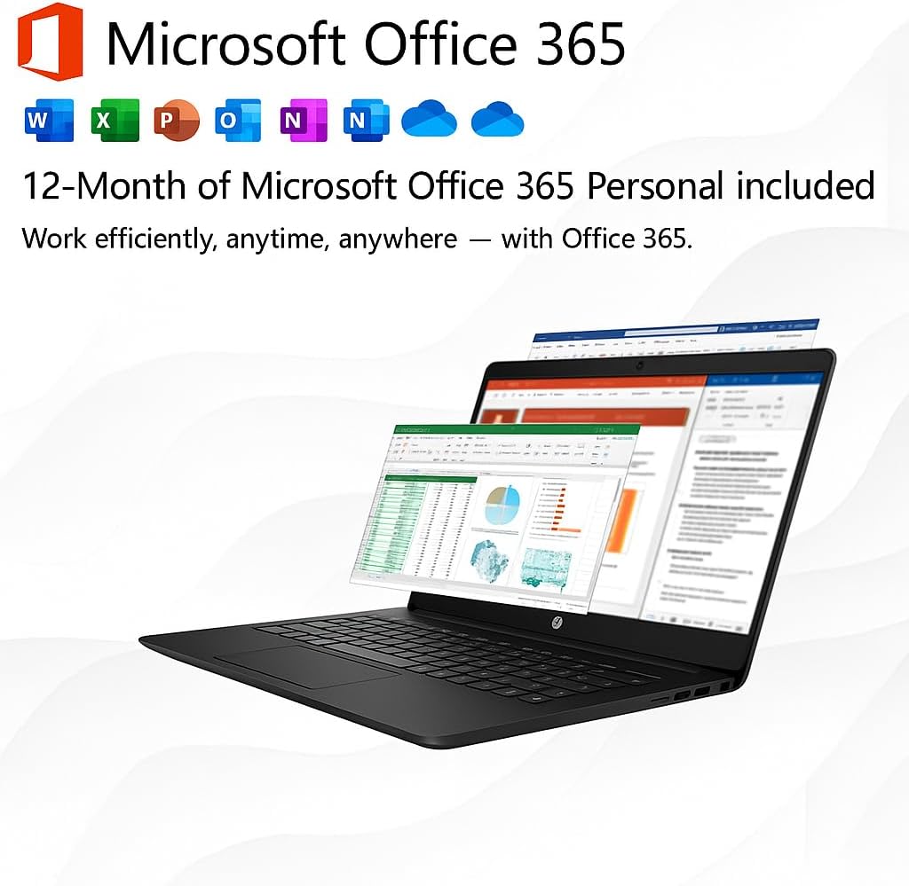 HP Business Laptop with Microsoft Office 365, AMD Ryzen 5 5500U Processor (Beats i7-1165G7), 15.6' FHD Display, 16GB RAM, 512GB SSD, Ethernet RJ-45, SD Card Reader, HDMI, Windows 11 Pro, WOWPC USB