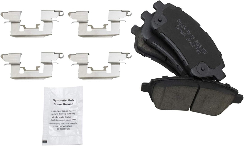 TRQ Front Brake Pad & Rotor Kit, with Chemical Kit Ceramic Premium G-Coated Compatible with 2011-2018 Ford Fiesta