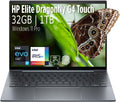 hp Elite Dragonfly G4 13.5' WUXGA+ Touch Notebook Intel Core i7-1355U vPro (10 Core) 32GB LPDDR5 Memory - 1TB SSD - Backlit KB, Fingerprint, 65W Charging Wolf Security, Windows 11 Pro w/Deskpad