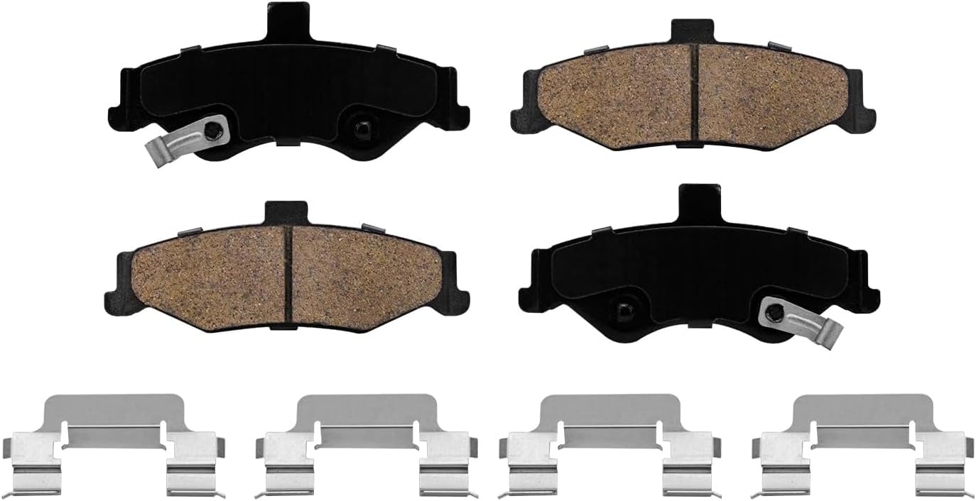 Detroit Axle - Rear Brake Kit for 98-02 Chevrolet Camaro Pontiac Firebird Drilled and Slotted Disc Brake Rotors Ceramic Brakes Pads 1998 1999 2000 2001 2002 Replacement : 12.01' inch Rotor