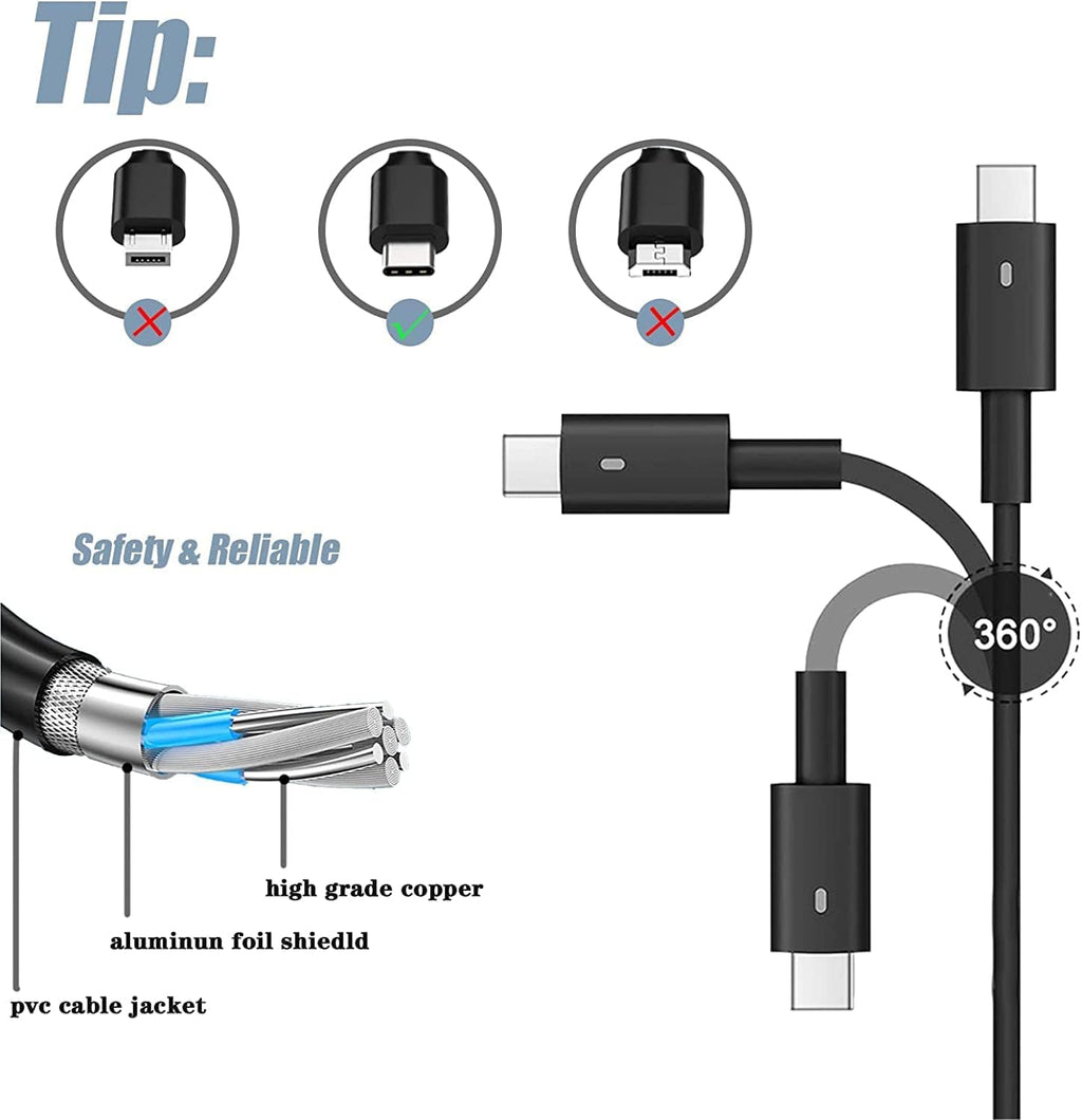 50 Pack 65W USB C Chromebook Laptop Charger Compatible with Lenovo ThinkPad T480s T580s T490 E480 E580, Yoga C930 C940 C740 S730 730 730S 910 920 ADLX65YCC3D AC Adapter
